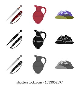 Isolated object of culture and sightseeing logo. Collection of culture and originality stock symbol for web.