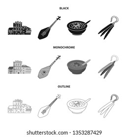 Isolated object of culture and sightseeing logo. Set of culture and originality stock vector illustration.
