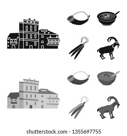 Isolated object of culture and sightseeing logo. Set of culture and originality stock vector illustration.