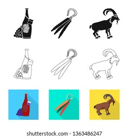 Isolated object of culture and sightseeing logo. Collection of culture and originality vector icon for stock.