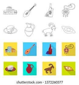 Isolated object of culture and sightseeing logo. Set of culture and originality stock vector illustration.
