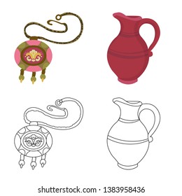 Isolated object of culture and sightseeing logo. Collection of culture and originality vector icon for stock.