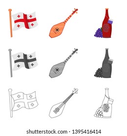 Isolated object of culture and sightseeing logo. Set of culture and originality stock vector illustration.