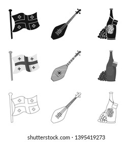Isolated object of culture and sightseeing logo. Collection of culture and originality stock vector illustration.