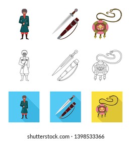 Isolated object of culture and sightseeing logo. Set of culture and originality vector icon for stock.