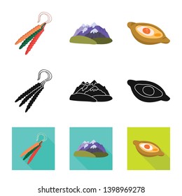 Isolated object of culture and sightseeing logo. Collection of culture and originality stock symbol for web.
