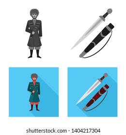 Isolated object of culture and sightseeing logo. Collection of culture and originality stock vector illustration.