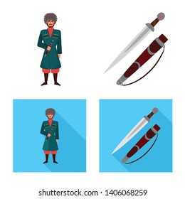 Isolated object of culture and sightseeing logo. Collection of culture and originality stock symbol for web.