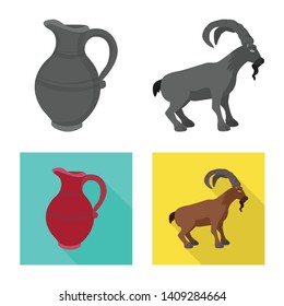 Isolated object of culture and sightseeing logo. Collection of culture and originality stock vector illustration.