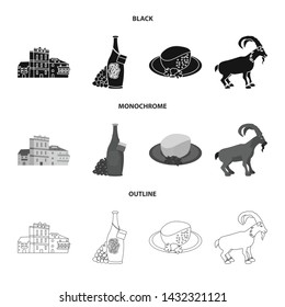 Isolated object of culture and sightseeing logo. Collection of culture and originality vector icon for stock.