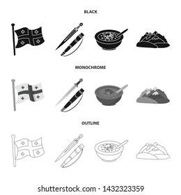 Isolated object of culture and sightseeing logo. Collection of culture and originality stock vector illustration.