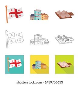 Isolated object of culture and sightseeing logo. Set of culture and originality stock symbol for web.