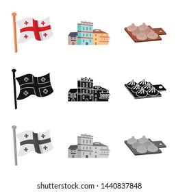 Isolated object of culture and sightseeing logo. Collection of culture and originality vector icon for stock.