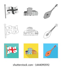 Isolated object of culture and sightseeing logo. Collection of culture and originality vector icon for stock.