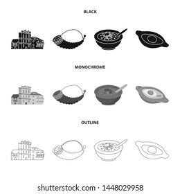 Isolated object of culture and sightseeing logo. Collection of culture and originality stock vector illustration.
