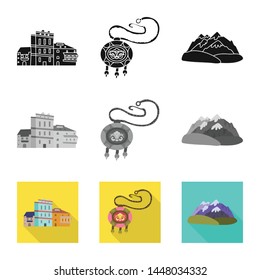 Isolated object of culture and sightseeing logo. Set of culture and originality stock vector illustration.