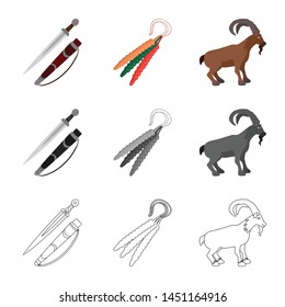 Isolated object of culture and sightseeing logo. Set of culture and originality vector icon for stock.