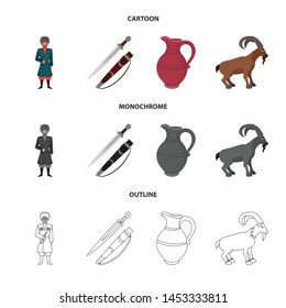Isolated object of culture and sightseeing logo. Set of culture and originality stock symbol for web.