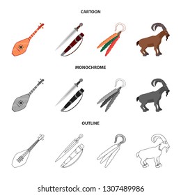 Isolated object of culture and sightseeing sign. Set of culture and originality stock vector illustration.