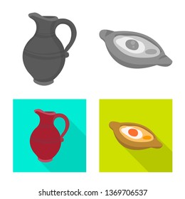Isolated object of culture and sightseeing sign. Collection of culture and originality stock vector illustration.