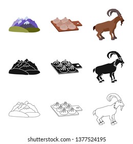 Isolated object of culture and sightseeing sign. Collection of culture and originality vector icon for stock.