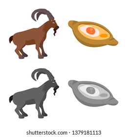 Isolated object of culture and sightseeing sign. Collection of culture and originality stock symbol for web.