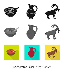 Isolated object of culture and sightseeing sign. Set of culture and originality vector icon for stock.