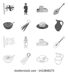 Isolated object of culture and sightseeing sign. Set of culture and originality stock symbol for web.