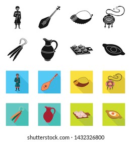 Isolated object of culture and sightseeing sign. Set of culture and originality vector icon for stock.