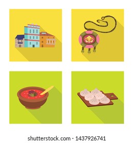 Isolated object of culture and sightseeing sign. Collection of culture and originality vector icon for stock.