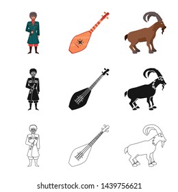 Isolated object of culture and sightseeing sign. Set of culture and originality vector icon for stock.
