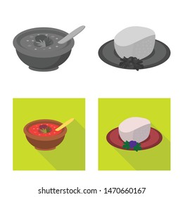 Isolated object of culture and sightseeing sign. Collection of culture and originality stock vector illustration.