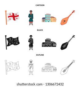 Isolated object of culture and sightseeing symbol. Set of culture and originality stock symbol for web.