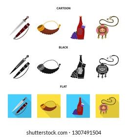 Isolated object of culture and sightseeing symbol. Set of culture and originality stock vector illustration.