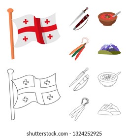 Isolated object of culture and sightseeing symbol. Set of culture and originality stock symbol for web.