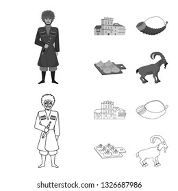 Isolated object of culture and sightseeing symbol. Collection of culture and originality stock symbol for web.