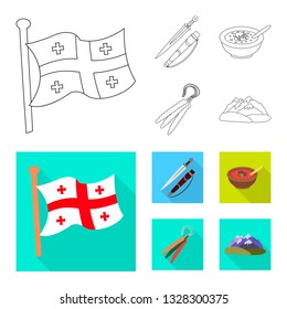 Isolated object of culture and sightseeing symbol. Collection of culture and originality stock symbol for web.