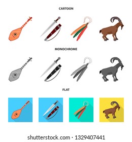 Isolated object of culture and sightseeing symbol. Collection of culture and originality stock symbol for web.