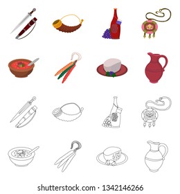 Isolated object of culture and sightseeing symbol. Collection of culture and originality stock symbol for web.