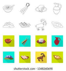 Isolated object of culture and sightseeing symbol. Collection of culture and originality vector icon for stock.