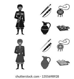Isolated object of culture and sightseeing symbol. Set of culture and originality stock symbol for web.