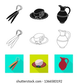 Isolated object of culture and sightseeing symbol. Collection of culture and originality stock vector illustration.