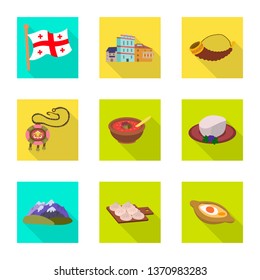 Isolated object of culture and sightseeing symbol. Set of culture and originality stock vector illustration.