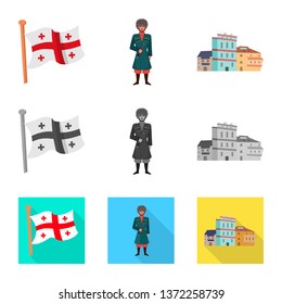 Isolated object of culture and sightseeing symbol. Set of culture and originality stock vector illustration.