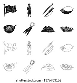Isolated object of culture and sightseeing symbol. Collection of culture and originality stock symbol for web.