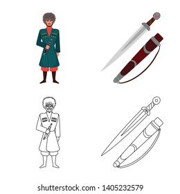 Isolated object of culture and sightseeing symbol. Collection of culture and originality stock vector illustration.