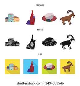 Isolated object of culture and sightseeing symbol. Set of culture and originality stock vector illustration.