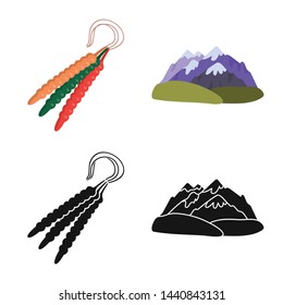 Isolated object of culture and sightseeing symbol. Set of culture and originality stock vector illustration.