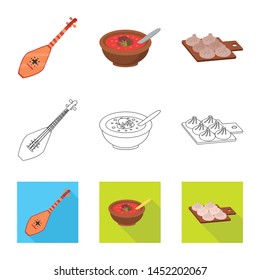 Isolated object of culture and sightseeing symbol. Collection of culture and originality vector icon for stock.