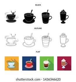Isolated object of cup and coffe logo. Collection of cup and top vector icon for stock.